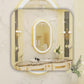 LUVODI Capsule Shape LED Bathroom Mirror with Gold Aluminum Alloy Narrow Frame Defogging 3 Color