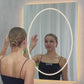 LUVODI  Frameless Tempered Glass LED Bathroom Mirror, Backlit with Round Front Light